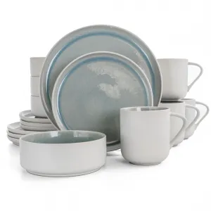 Gibson 124374.16 Elite Global Edge 16 Piece Round Stoneware Dinnerware