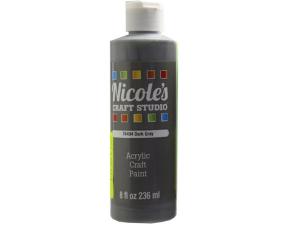 Bulk CH814 Nicoles 8 Oz Acrylic Craft Paint In Dark Gray