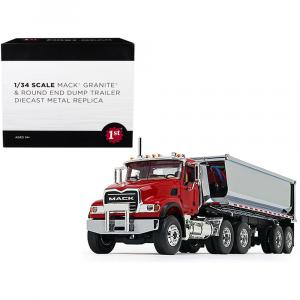 First 10-4181 134 Scale Diecast Mack Granite With Dump Trailer - Redch