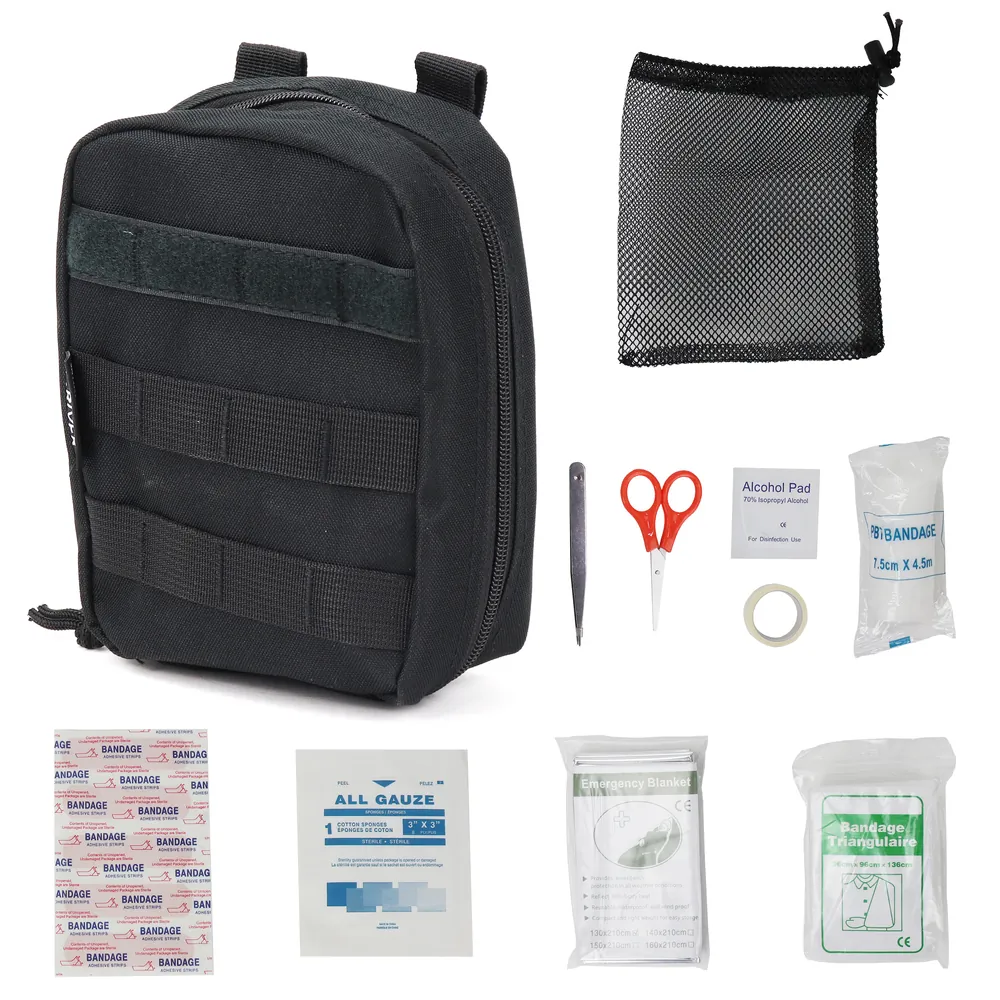 Osage ORCFAKBLK Compact First Aid Kit For Hiking, Camping, And Sports