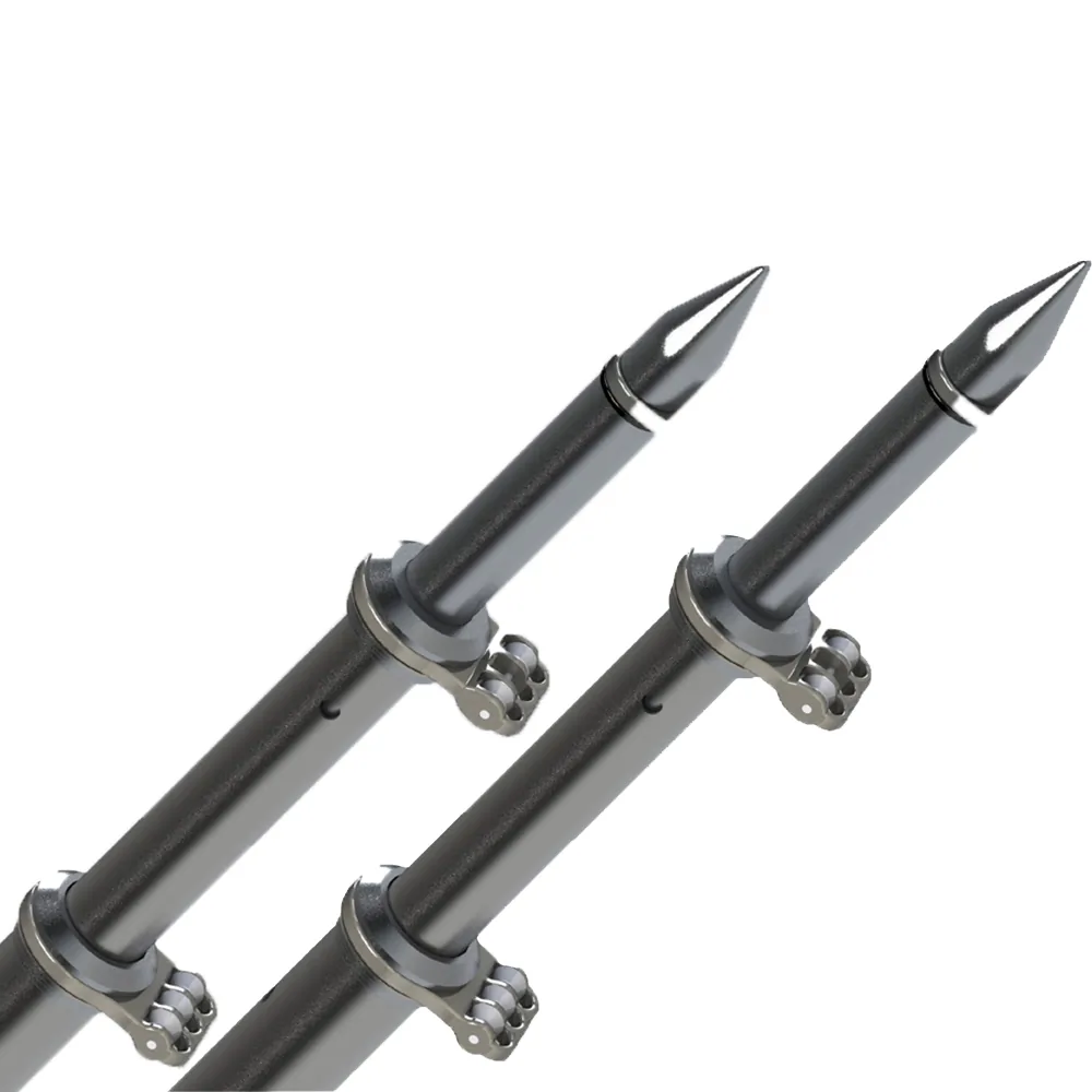 Taco OT-0318HD-BKA Taco 18' Deluxe Outrigger Poles Wrollers Silverblac