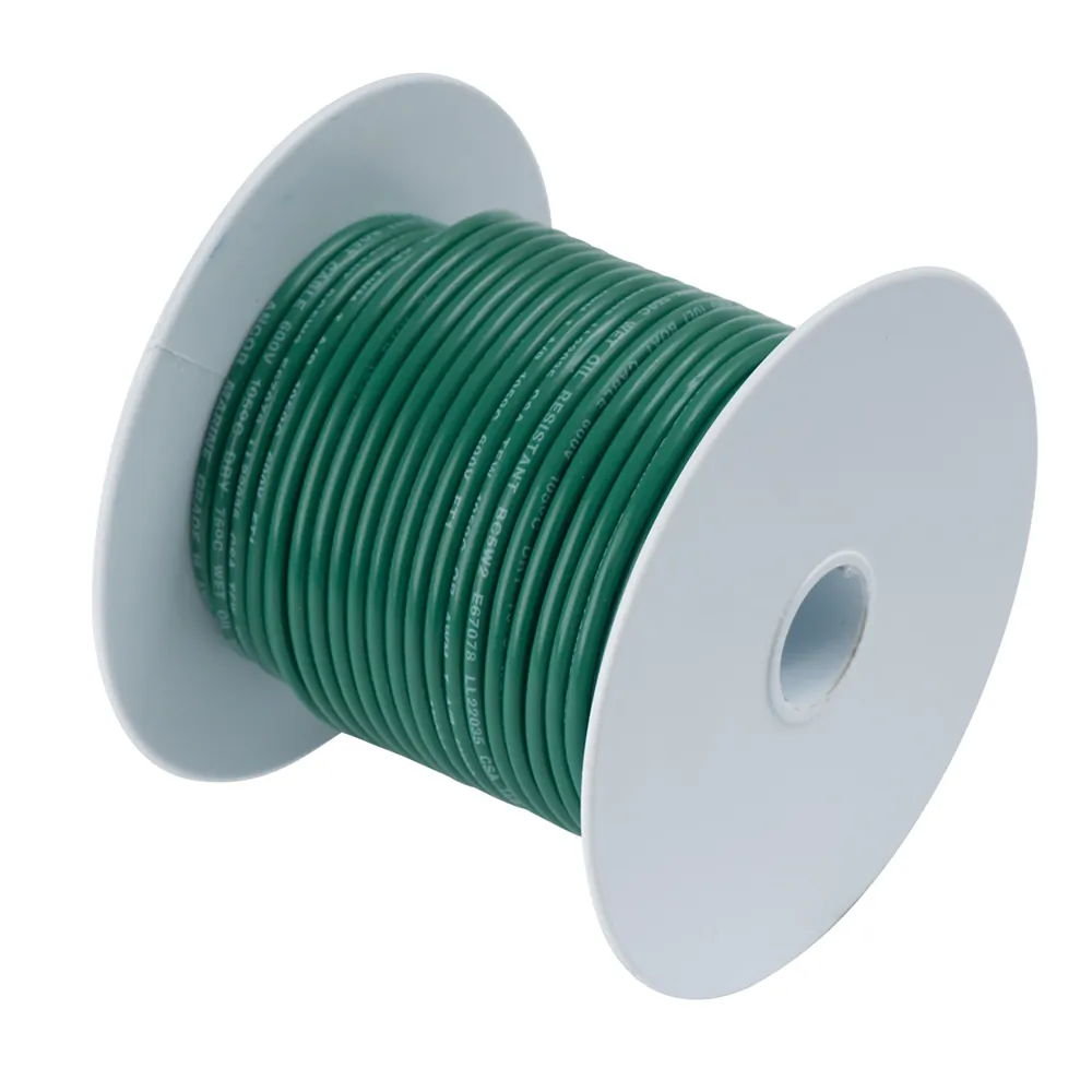 Ancor 112302 6 Awg Tinned Copper Wire - Green - 25 Feet