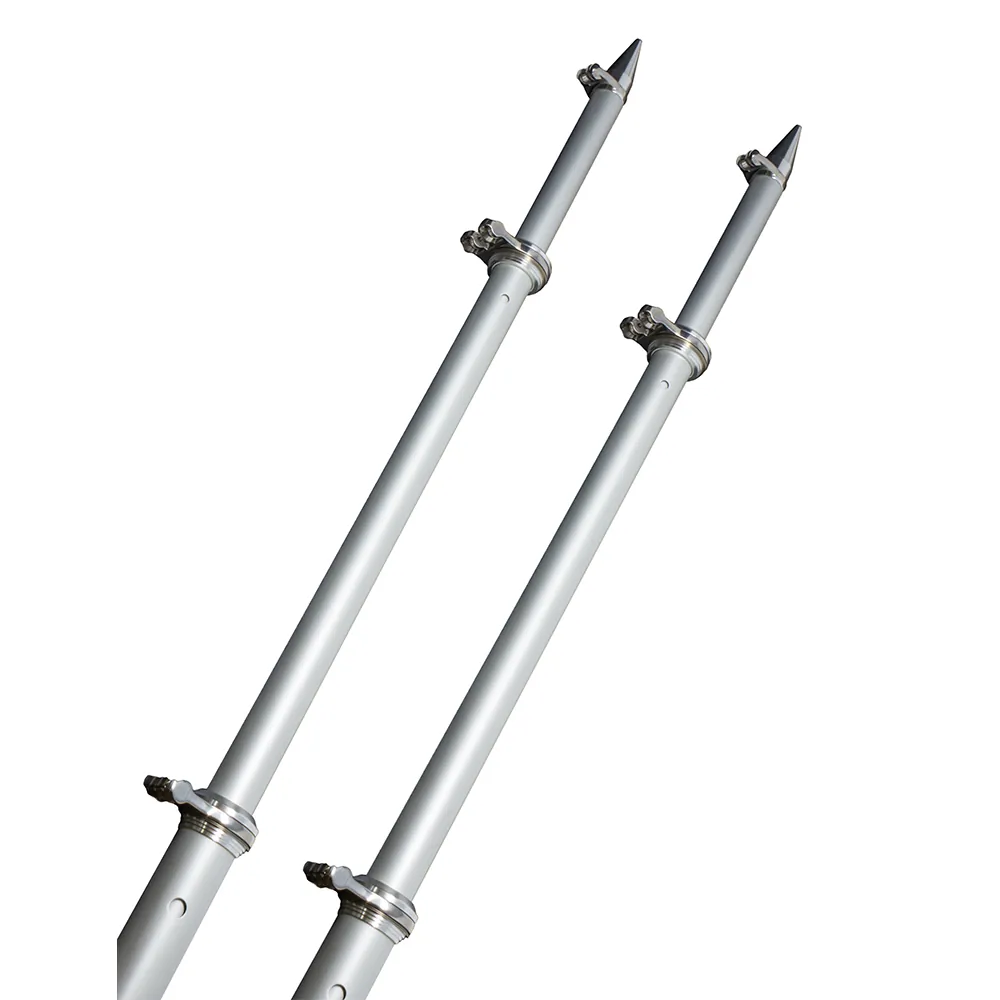 Taco OT-0318HD-VEL Taco 18' Deluxe Outrigger Poles Wrollers Silversilv