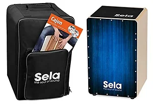 SE132EN | Sela Varios Cajon Gold Bundle with Bag, Cajon Pad