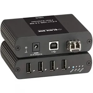 Black IC406A-R2 4-port Usb Extender Over Single-mode Fiber Optic