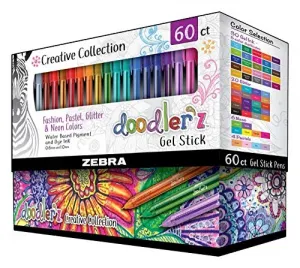 Zebra 41960 Pen,doodlerz,60pk,ast