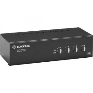 Black KV6224A 4-port 4k60 Dual-head Displayport Kvm Switch