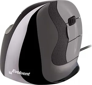 Evoluent VMDS Ergonomic Mouse With Grooved Buttons For Comfort