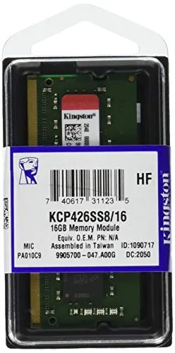 Kingston KCP426SS8/16 16gb Ddr4 2666mhz Laptop Memory Module - Sodimm