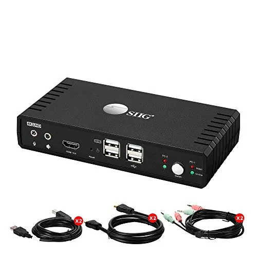 Siig CE-KV0811-S1 2-port Hdmi 2.0 Kvm Switch With Usb 2.0 Connectivity