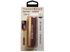Bulk Buys Tzumi Pocket Juice 2000mAh Power Bank - Rose Gold