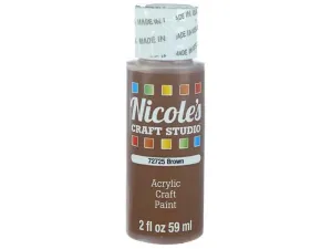 Bulk CH691 Nicoles 2 Oz Acrylic Craft Paint In Brown