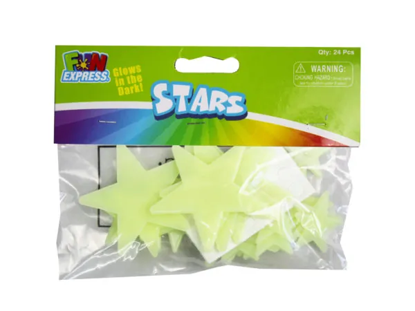 Bulk KA831 24 Pack Glow In The Dark Adhesive Stars