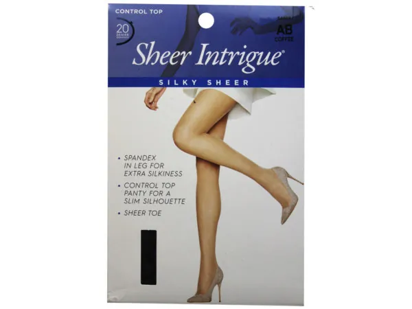 Bulk GW827 Sheer Intrigue Coffee Brown Silky Sheer  Spandex Control To