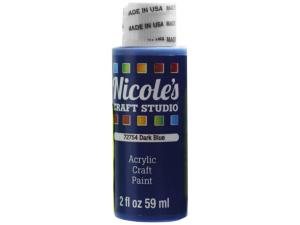 Bulk CH683 Nicoles 2 Oz Acrylic Craft Paint In Dark Blue