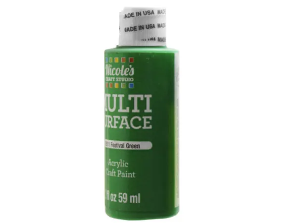 Bulk CH742 Nicoles 2 Oz Acrylic Multi Surface Craft Paint In Festival 