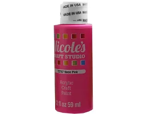 CH722 | Bulk Buys Neon Pink Acrylic Craft Paint - 2 Oz