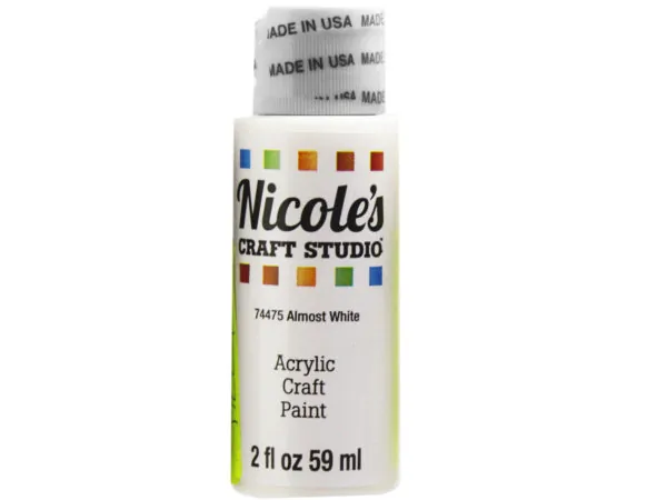 Bulk CH774 Nicoles 2 Oz Acrylic Craft Paint In Almost White