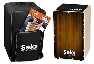 SE123ES | Sela Varios Cajon Blue Bundle with Bag, Cajon Pad