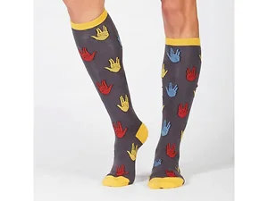Bulk Buys Sock It to Me Funky Salutations Knee High Socks -