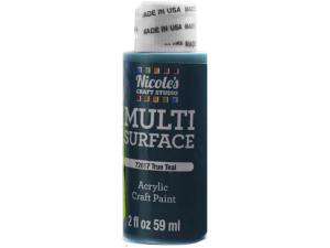 Bulk CH771 Nicoles 2 Oz Acrylic Multi Surface Craft Paint In True Teal