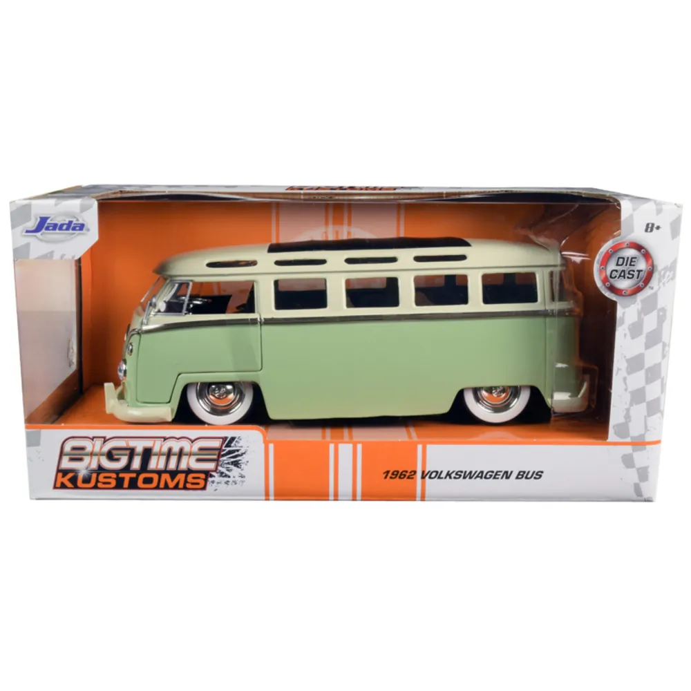 Jada 99064 1962 Volkswagen Bus Diecast Model - Light Green  Cream