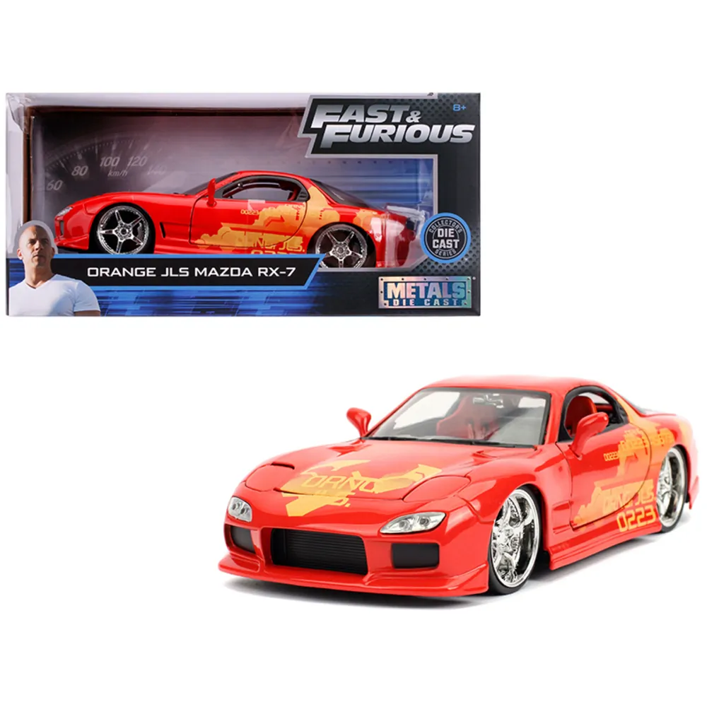 Jada 30747 Orange Julius' Mazda Rx-7 Diecast Model - Fast  Furious