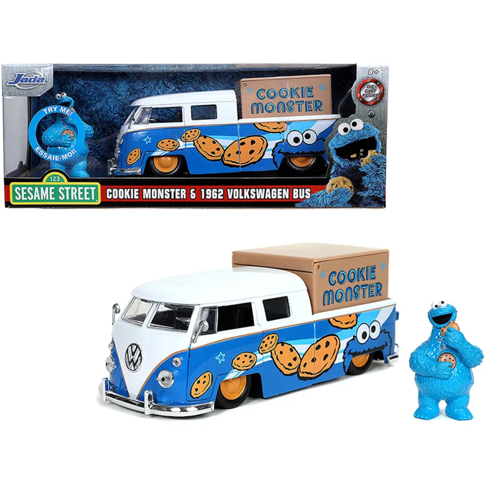 Jada 31751 1962 Volkswagen Cookie Monster Pickup Bus Diecast Model Car