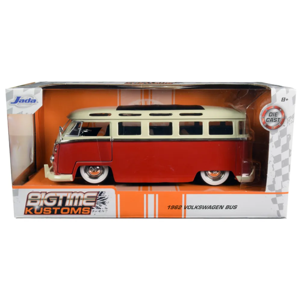 Jada 99058 Jada 1962 Volkswagen Bus Red  Cream 124 Diecast Model