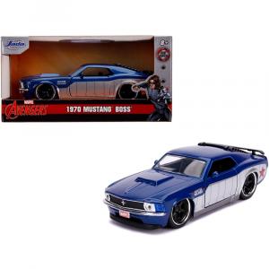 Jada 31745 1970 Ford Mustang Boss Blue Metallic And Silver Winter Sold