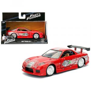 Jada 98377 Dom\'s Mazda Rx-7 Red Fast  Furious Movie 132 Diecast Model