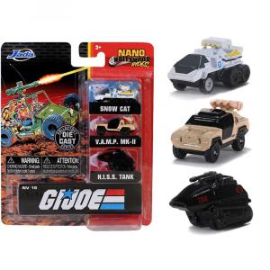 Jada 32083 G.i. Joe 3 Piece Set Nano Hollywood Rides Diecast Models By