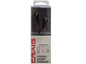 Bulk EN803 Craig Black Stereo In-ear Earbuds