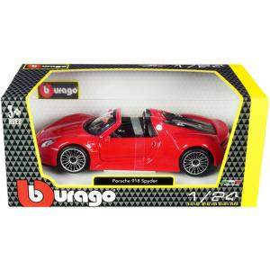 Bburago 21076r Porsche 918 Spyder Convertible Red 124 Diecast Model Ca