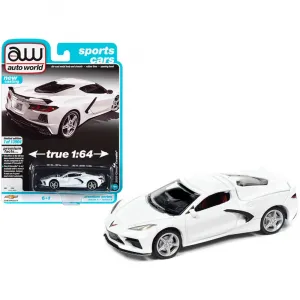 Autoworld 64312-AWSP065B 2020 Chevrolet Corvette C8 Stingray Arctic Wh