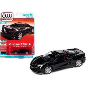 Autoworld 64312-AWSP065A 2020 Chevrolet Corvette C8 Stingray Black Spo