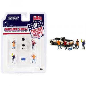 American AD76470 Tailgate Party Diecast Set Of 6 Pieces (4 Figurines A