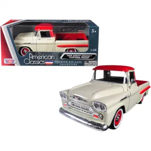 Motormax 79311crm-r 1958 Chevrolet Apache Fleetside Pickup Truck Cream