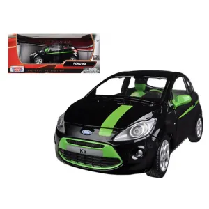 Motormax 73382bk Ford Ka Black And Green 124 Diecast Model Car By