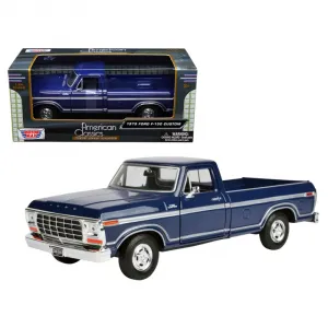 Motormax 79346BL 1979 Ford F-150 Pickup Truck Dark Blue 124 Diecast Mo