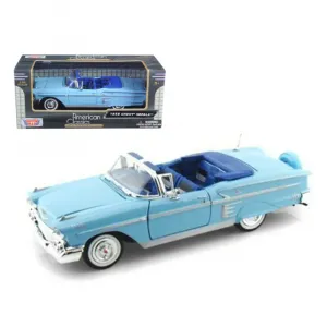 Motormax 73267bl 1958 Chevrolet Impala Convertible Blue 124 Diecast Mo