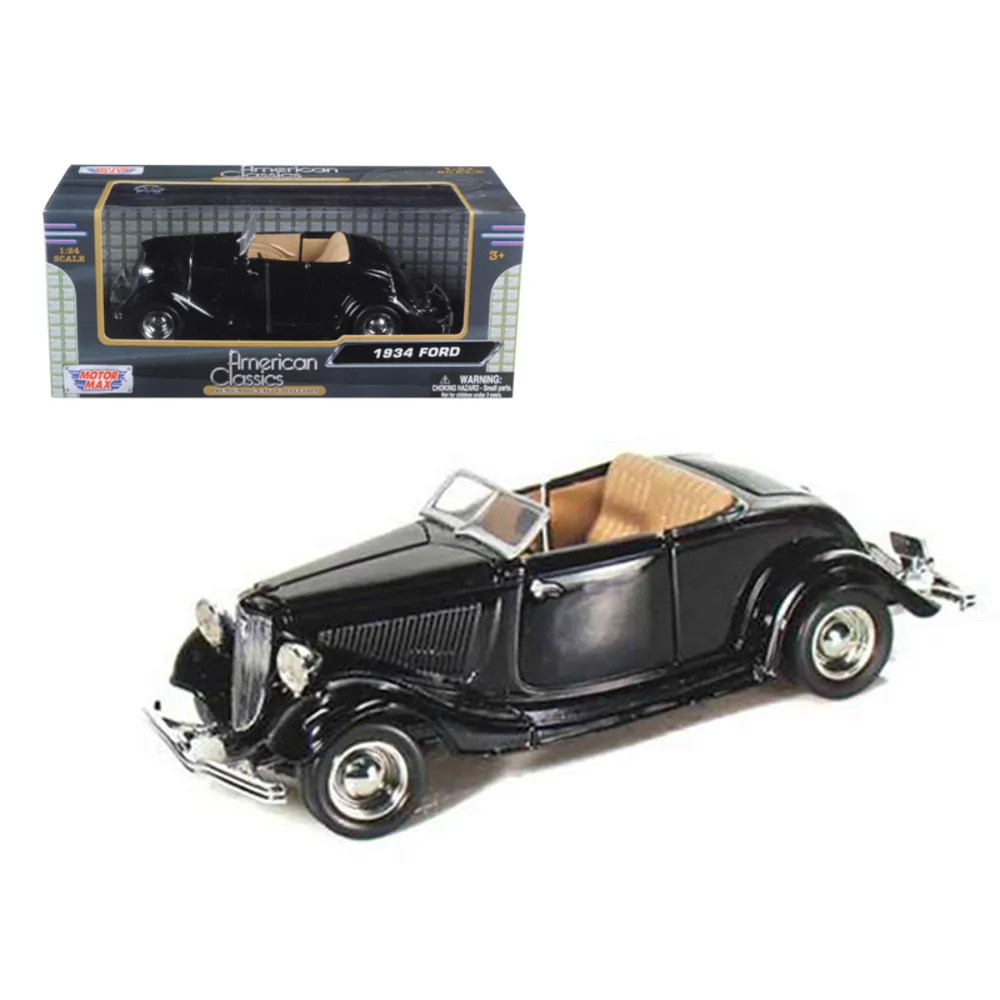 Motormax 73218bk 1934 Ford Coupe Convertible Black 124 Diecast Model C