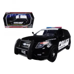 Motormax 76954B-W 2015 Ford Interceptor Police Car Black And White 124