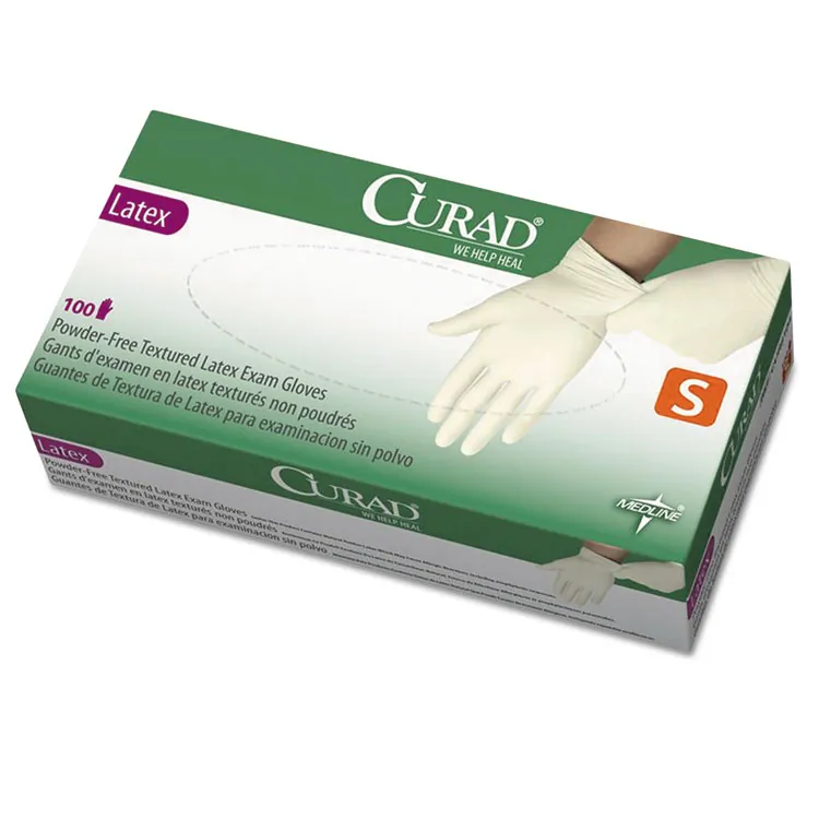 Medline MII CUR8105 Curad Powder Free Latex Exam Gloves - Medium Size 