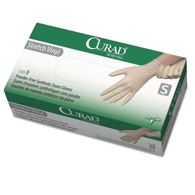 Medline MII 6CUR9226 Medline Powder-free Stretch Vinyl Exam Gloves - L