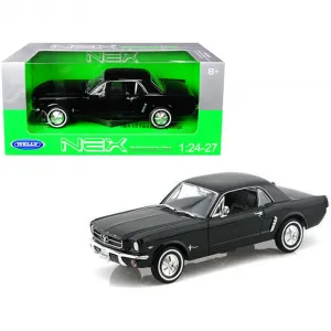 Welly 22451bk 1964 12 Ford Mustang Coupe Hard Top Black 124-127 Diecas