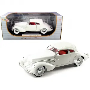 Signature 18108w 1936 Cord 810 Coupe White With Red Interior 118 Dieca