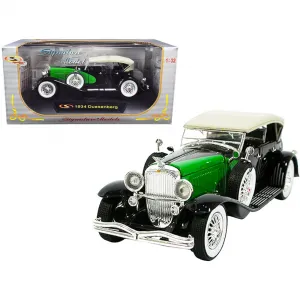 Signature 32310bk 1934 Duesenberg Black And Green 132 Diecast Model Ca