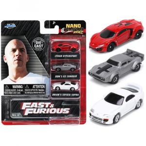 Jada 32482 Fast  Furious Movie 3 Piece Set Series 4 Nano Hollywood Rid