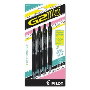 Pilot Pilot G2 Mini Fine Point Gel Pens, 4-Pack, Black Ink